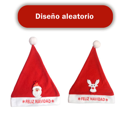 Gorro Navideño Feliz Navidad con Aplique 3D para Adultos Reno Papá Noel GNRP01