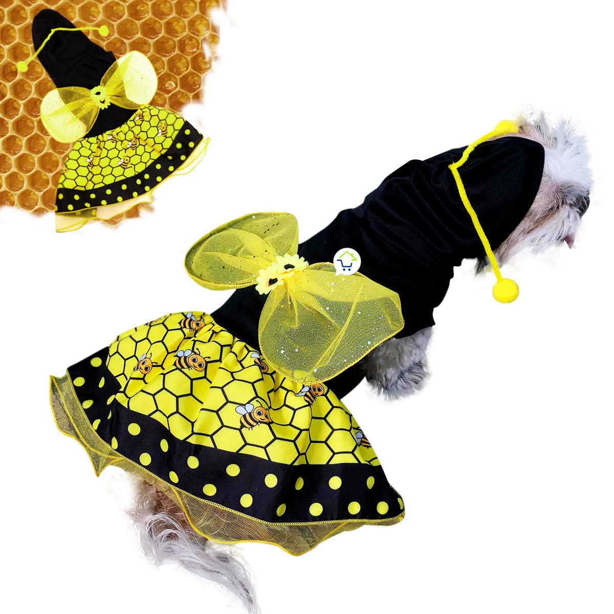 Disfraz Abeja Para Perro Gato Mascotas  Halloween GD01ABEJ