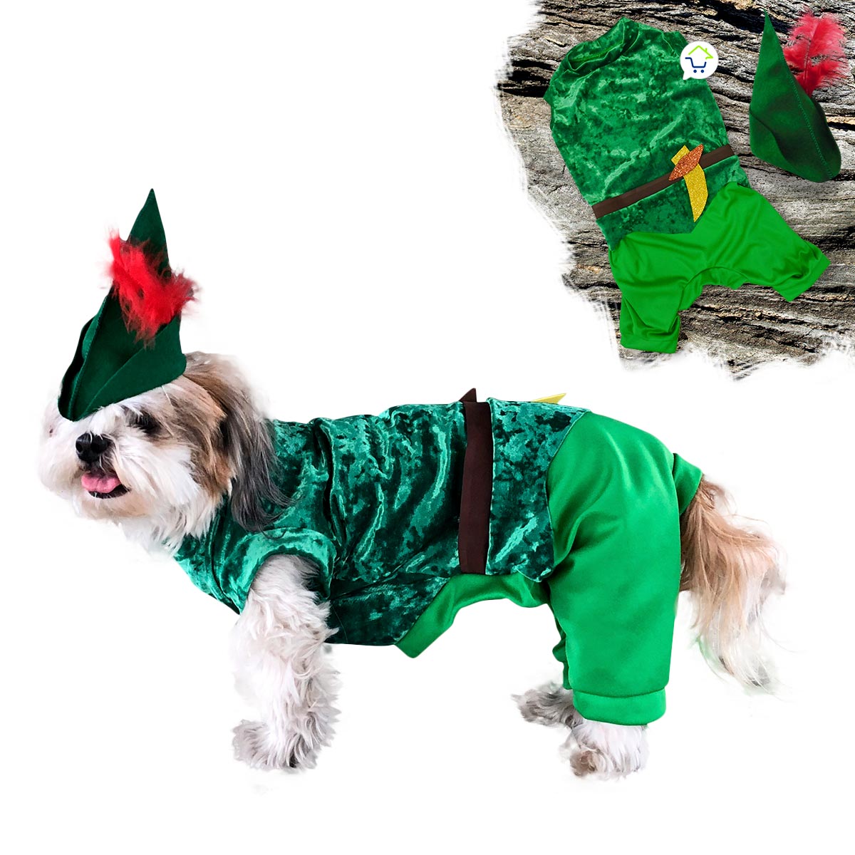 Disfraz Para Mascotas De Peter Pan Para Perro Gato Halloween GD01PPAN