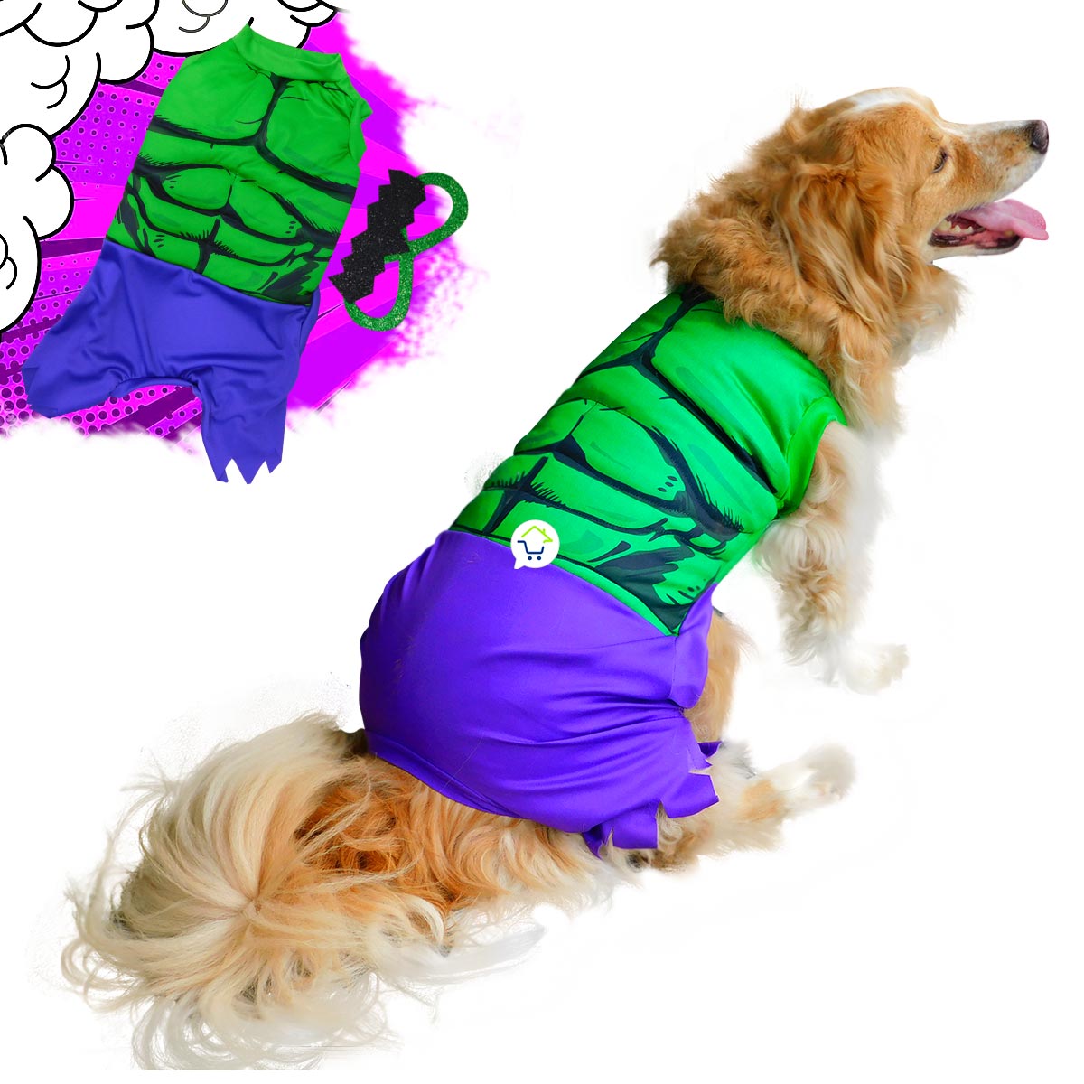 Disfraz Superhéroe Mutante Para Perro Gato Mascotas Halloween GD01HULK