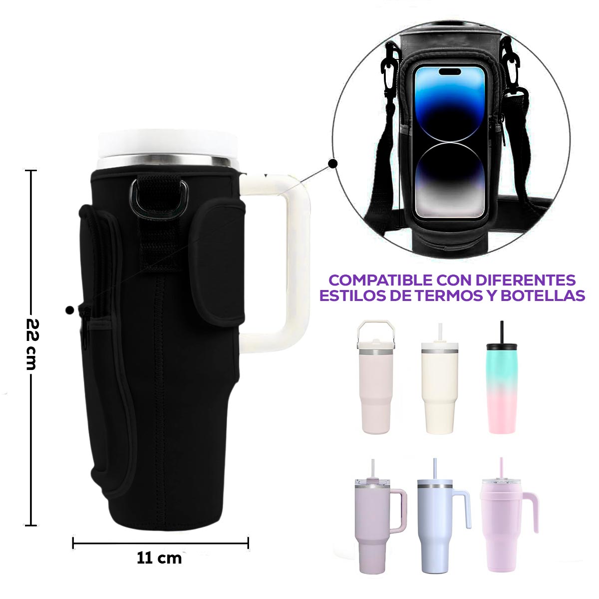 Estuche Para Termo Funda Botella Deportiva gimnasio OF-02506