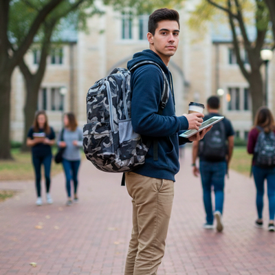 Morral Bolso Escolar Camuflado Universidad Mochila Laptop MANA-0054