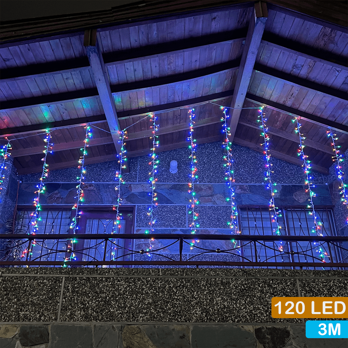 Cortina Luz LED Ramal 3.70 x 1.90 M Extensión 800 LED Navidad 2050