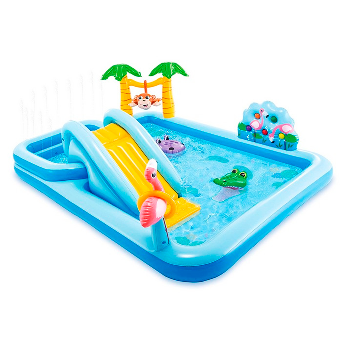 Piscina Inflable Infantil Centro de Juegos Jungla Tobogán Aros y Figuras Alberca 57161