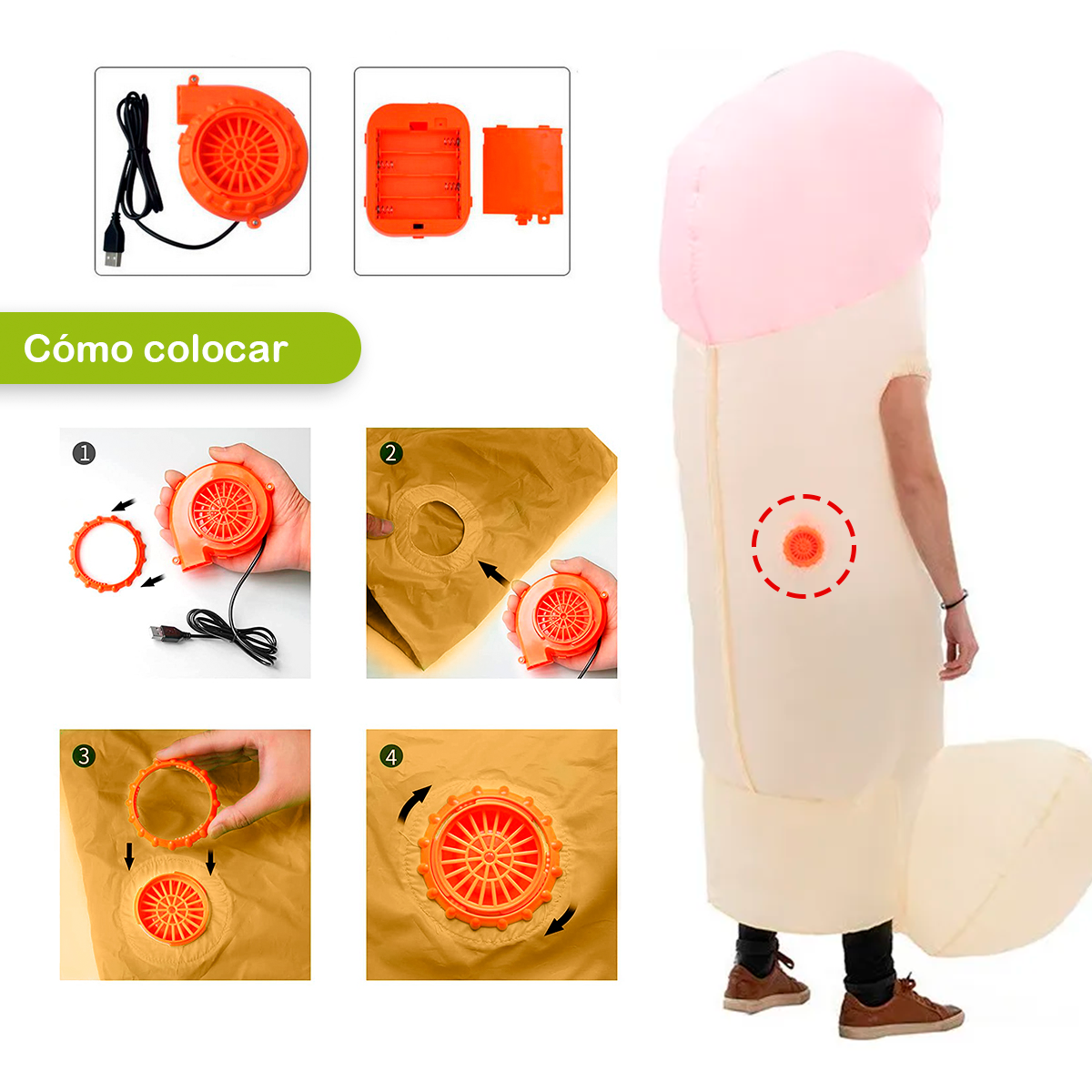 Disfraz Inflable De P3n3 Para Adultos Despedida Halloween MA-909