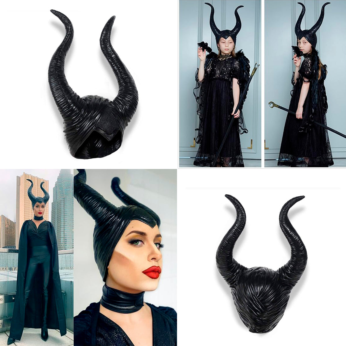 Cuernos Látex Disfraz Maléfica Accesorio Cosplay Halloween OF-1450