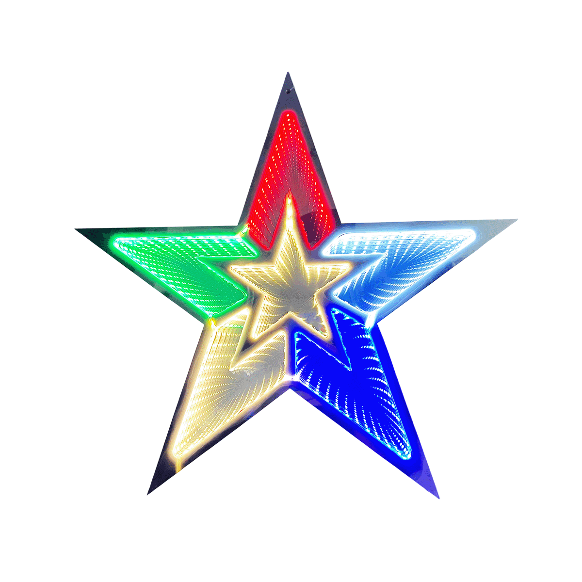 Estrella LED Decorativa Efecto Infinito Multicolor Luz Navideña FIE242C