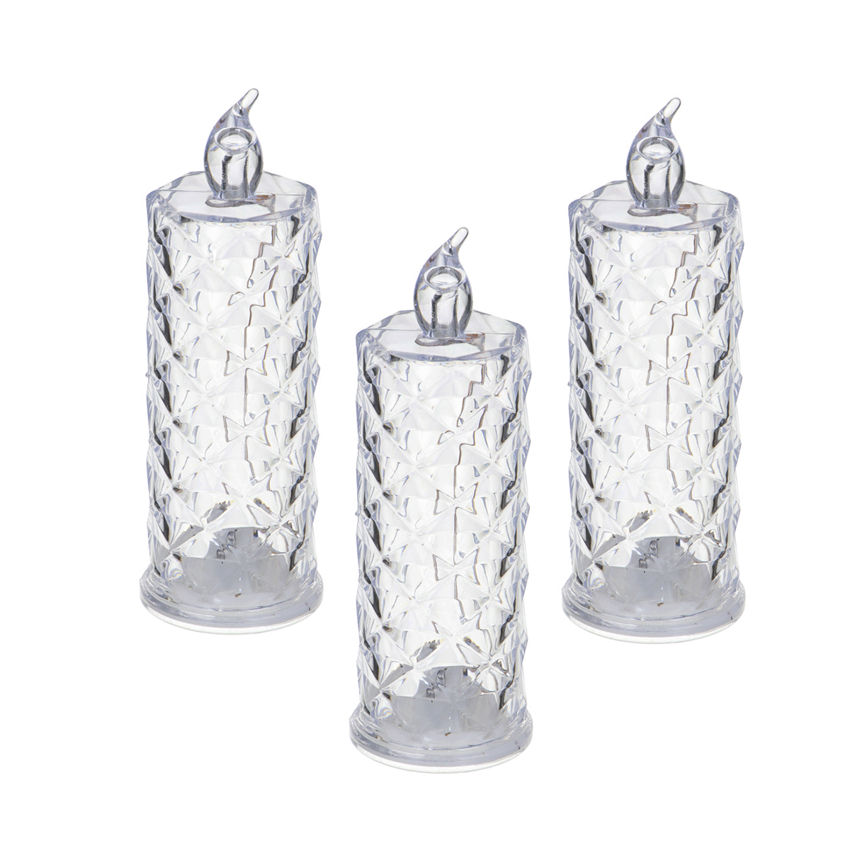 Velas LED X3 Efecto Cristal Sin Llama Decoración Navidad SVD01