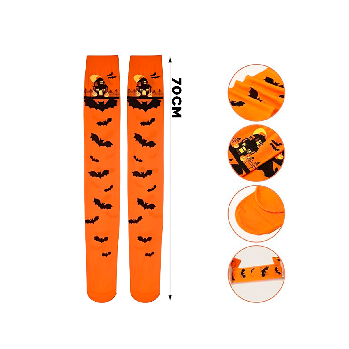 Medias Altas Halloween X3 Bucaneras Estampadas para Disfraz y Fiesta KL-A34