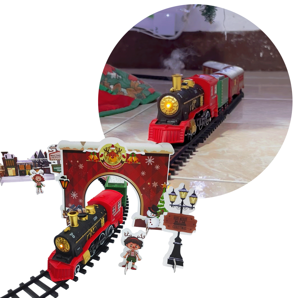 Tren Clásico Eléctrico Luces Sonidos Infantil Árbol Navidad YAA0001
