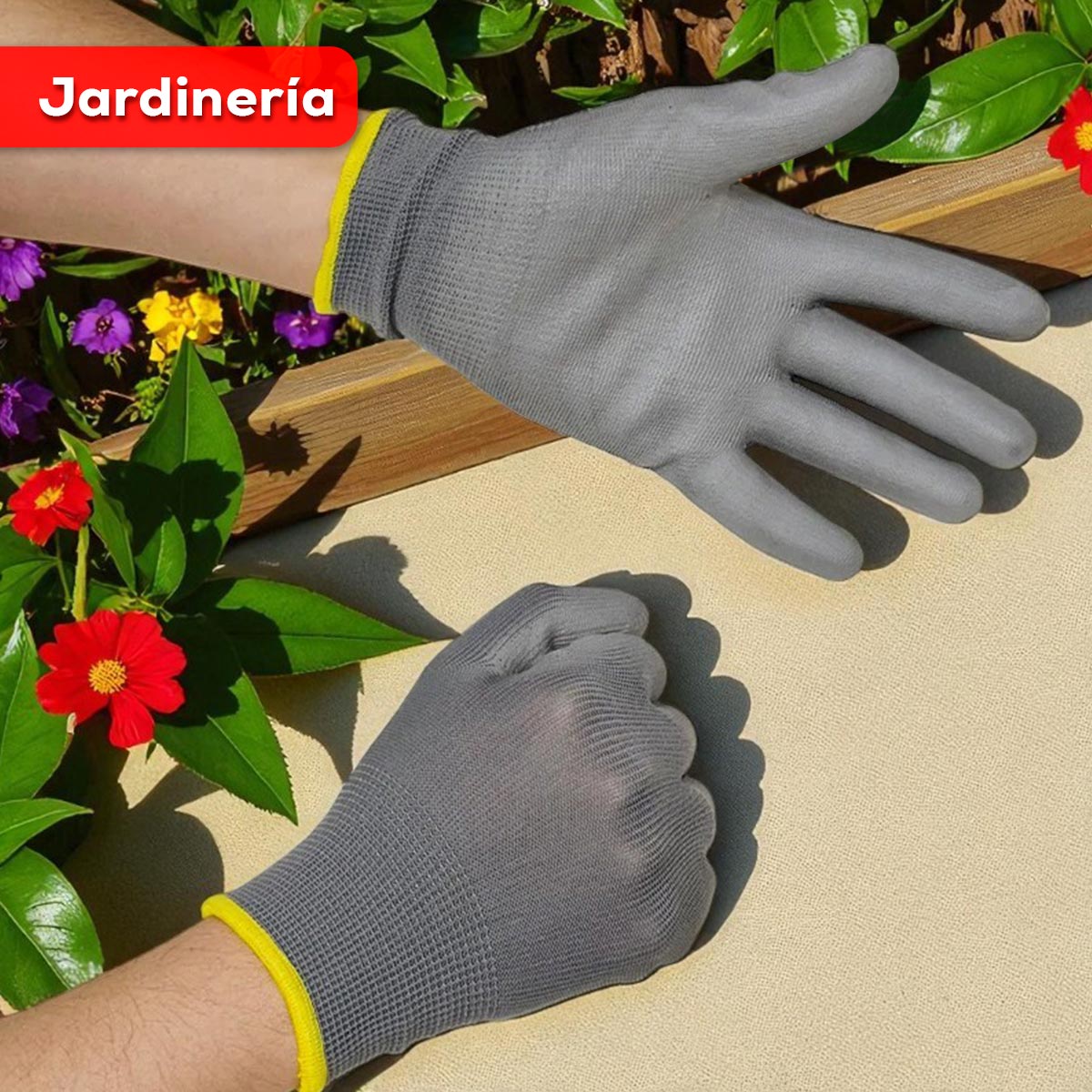 Guantes Antideslizantes de Trabajo Liviano x3 Pares – Alta Destreza y Comodidad GPT01