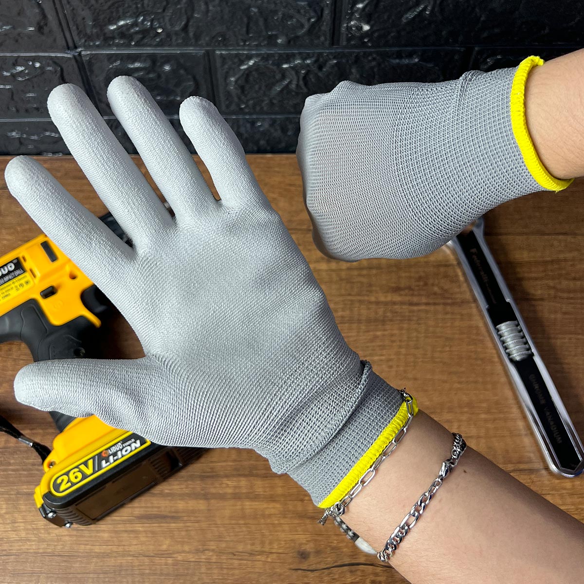 Guantes Antideslizantes de Trabajo Liviano x3 Pares – Alta Destreza y Comodidad GPT01