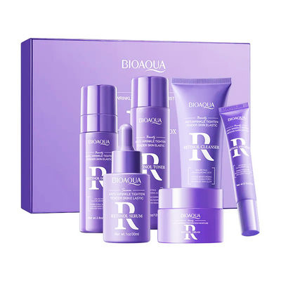 Kit Facial Retinol BIOAQUA 6 Piezas Antiarrugas con Ácido Hialurónico y Niacinamida BQY18816