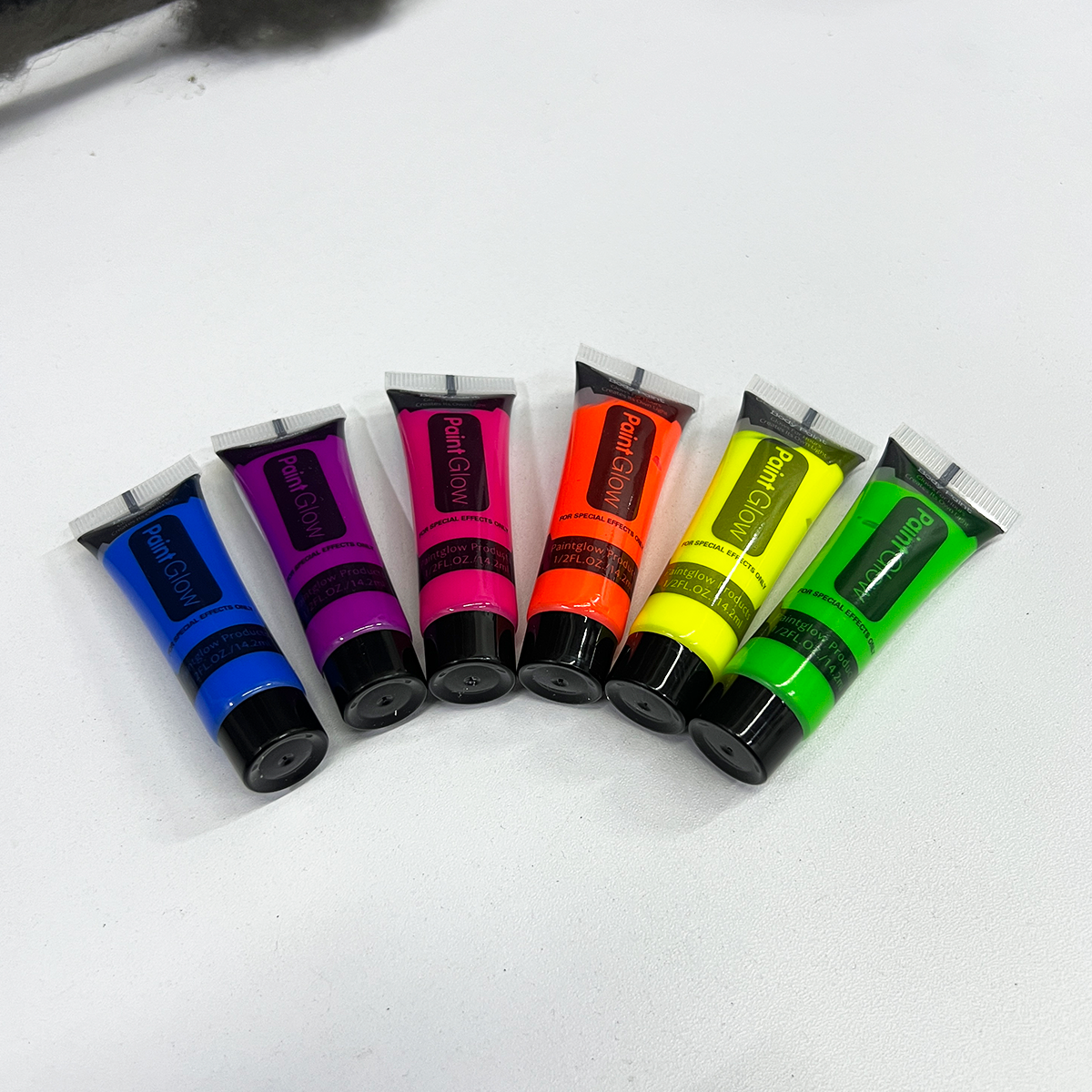 Pintura Neón X6 Tubos 14ml Maquillaje Rostro Y Cuerpo Fiestas Halloween KL1027-11