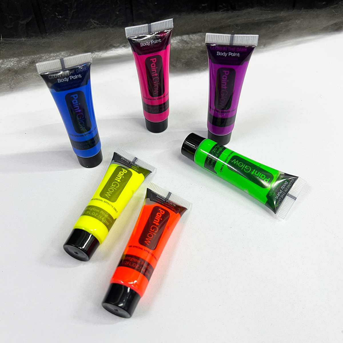 Pintura Neón X6 Tubos 14ml Maquillaje Rostro Y Cuerpo Fiestas Halloween KL1027-11