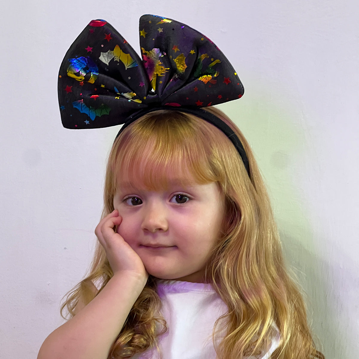 Set Halloween Brillante Falda y Diadema con Estampado Holográfico VE-15