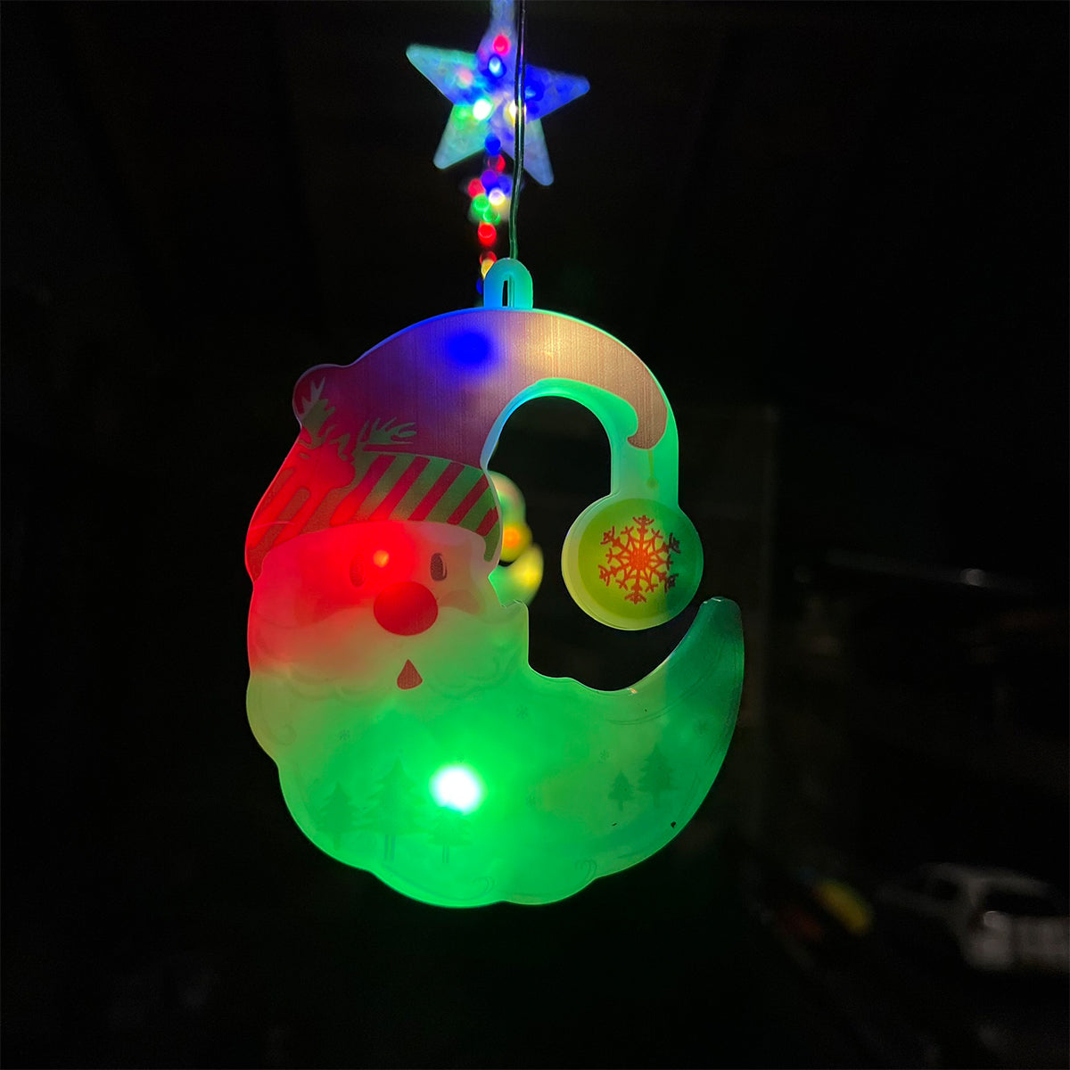 Cascada LED 3M Intercalada 100 Luces Figuras Navideñas Lunas y Estrellas S4028TCL