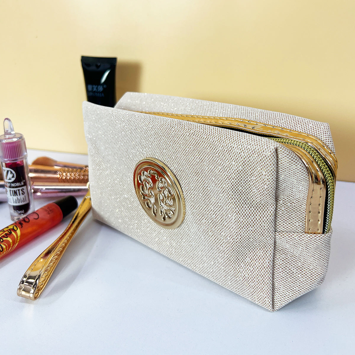 Cosmetiquera Escarchada Organizador De Maquillaje Cartuchera Portátil Neceser Kawaii Mirella 986-16