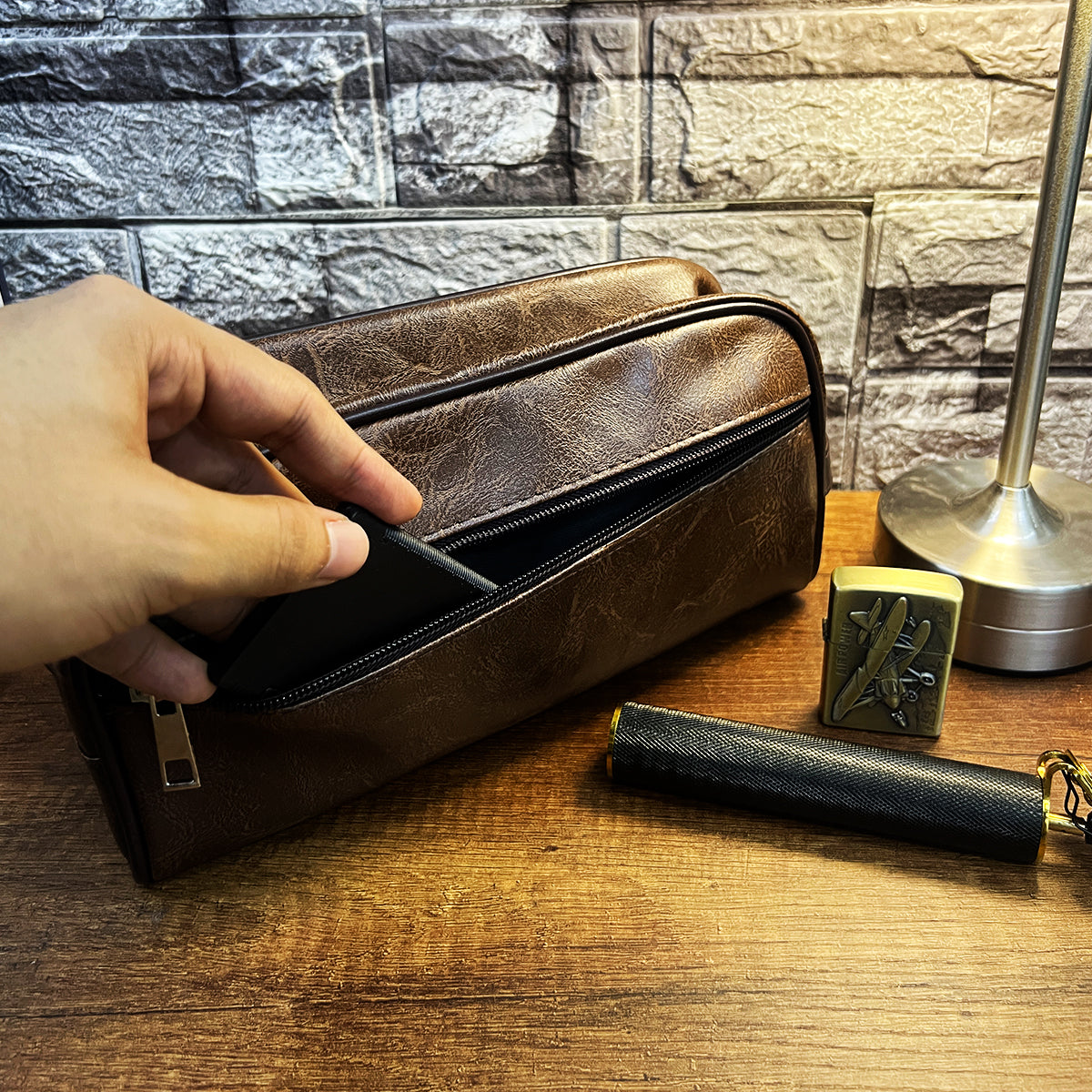 Neceser Masculino Bolso para Aseo Personal Viaje Elegante y Resistente 986-20