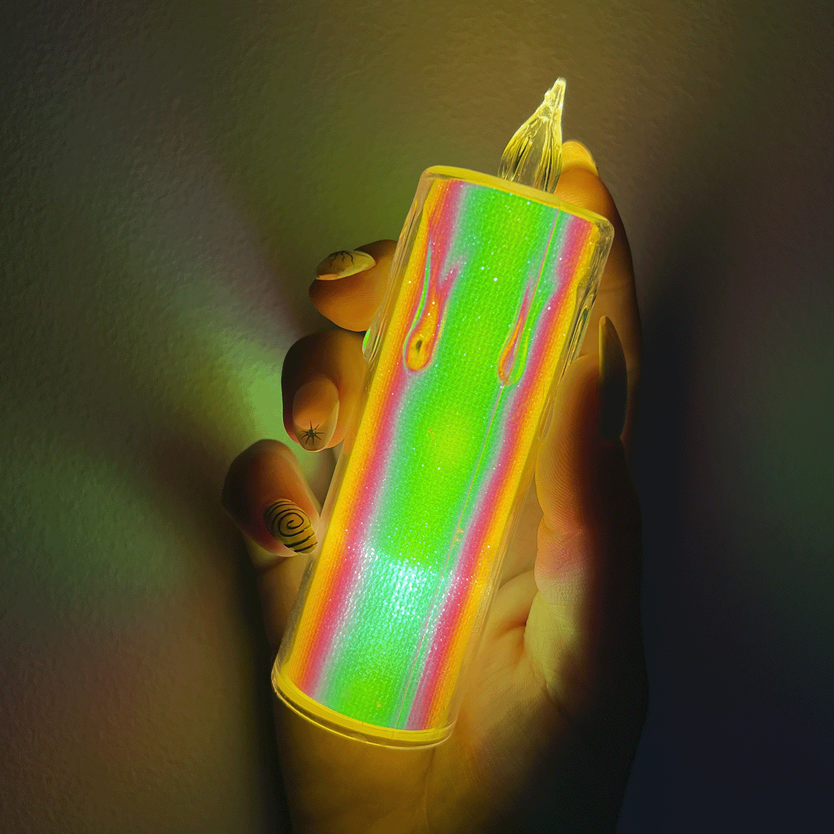 Vela Led Efecto Cristal Tornasol Decoración Hogar EFC1