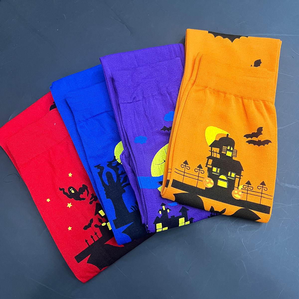 Medias Altas Halloween X3 Bucaneras Estampadas para Disfraz y Fiesta KL-A34