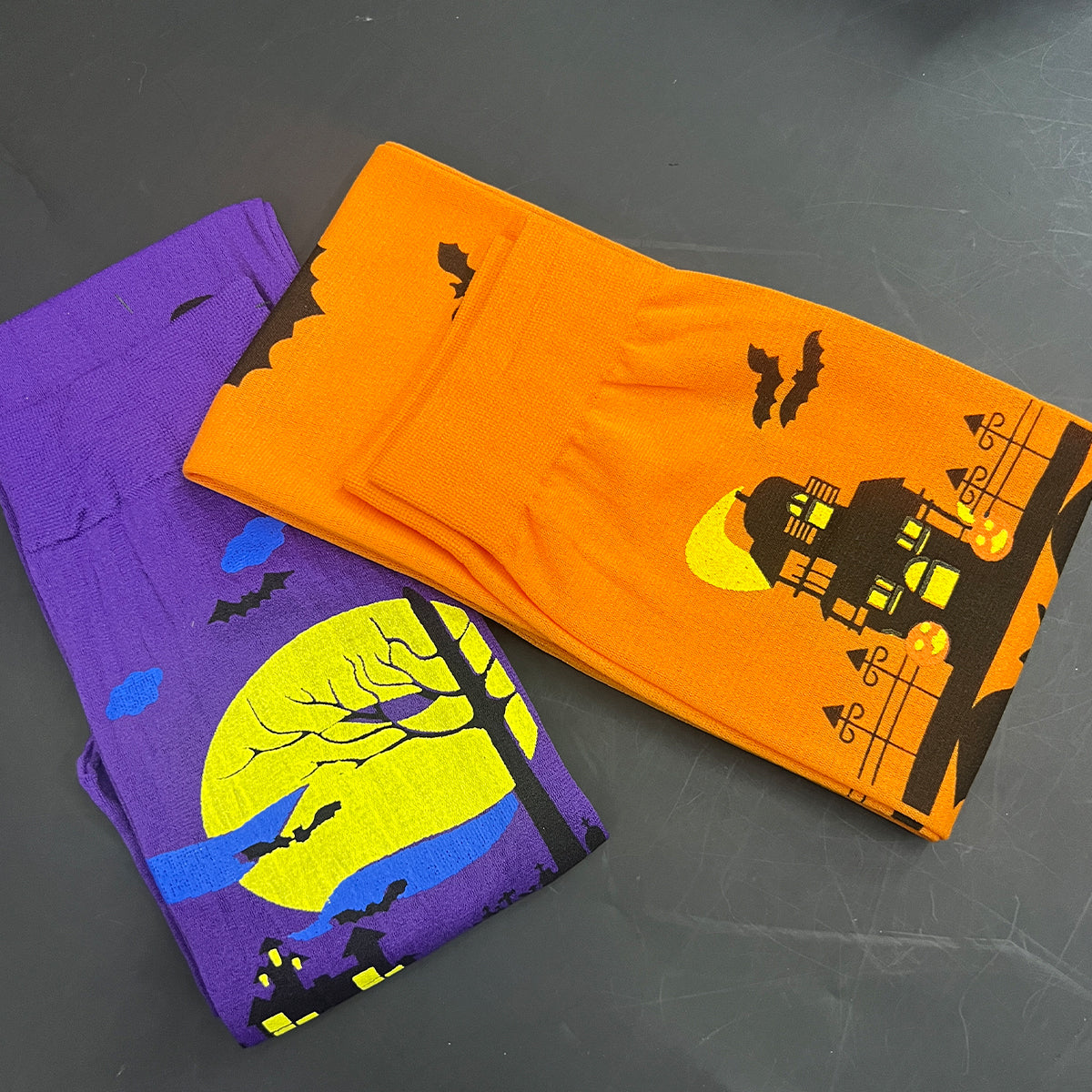Medias Altas Halloween X3 Bucaneras Estampadas para Disfraz y Fiesta KL-A34