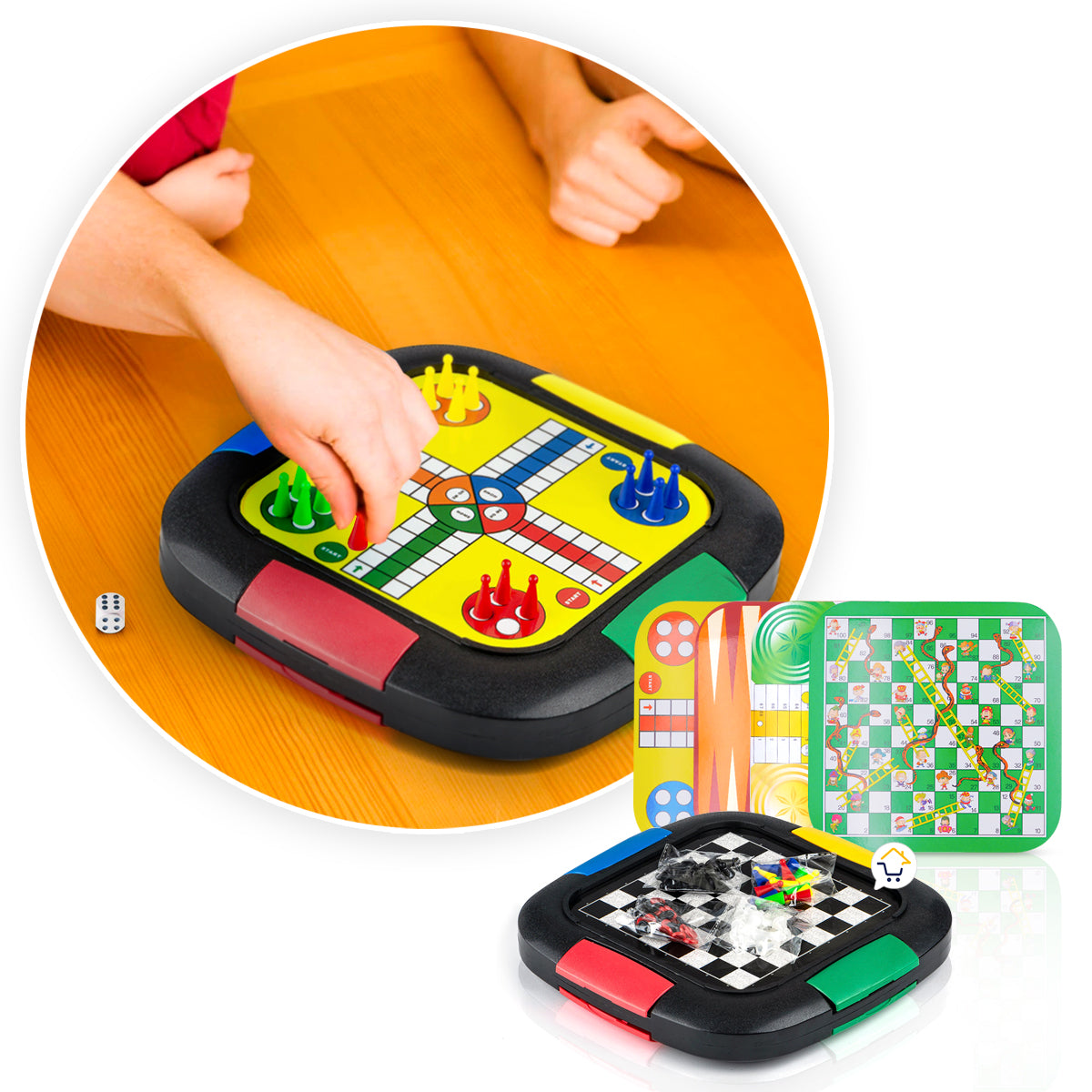 Juego De Mesa 7 En 1 Familiar Tablero Ajedrez Parques LS20