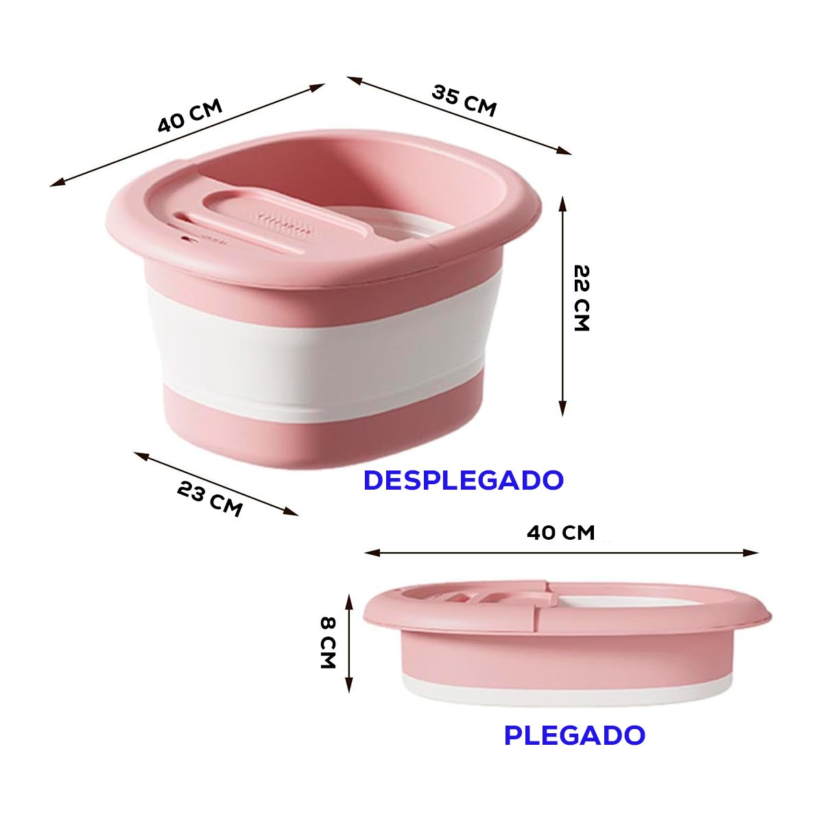 Lavapies Plegable y Masajes Cubeta Spa para Pies en Casa BLP01