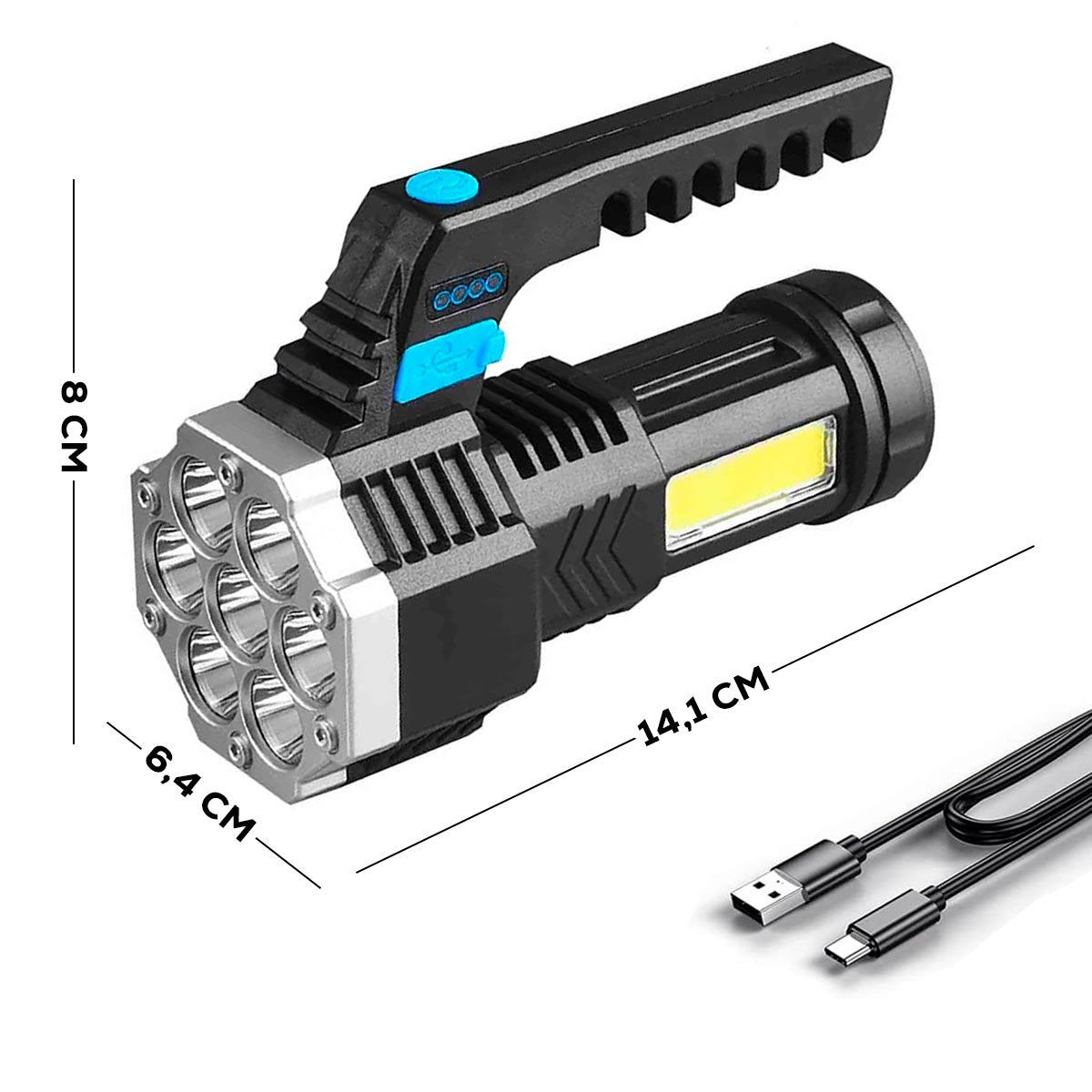 Linterna Led Luz Largo Alcance 4 Modos 8206