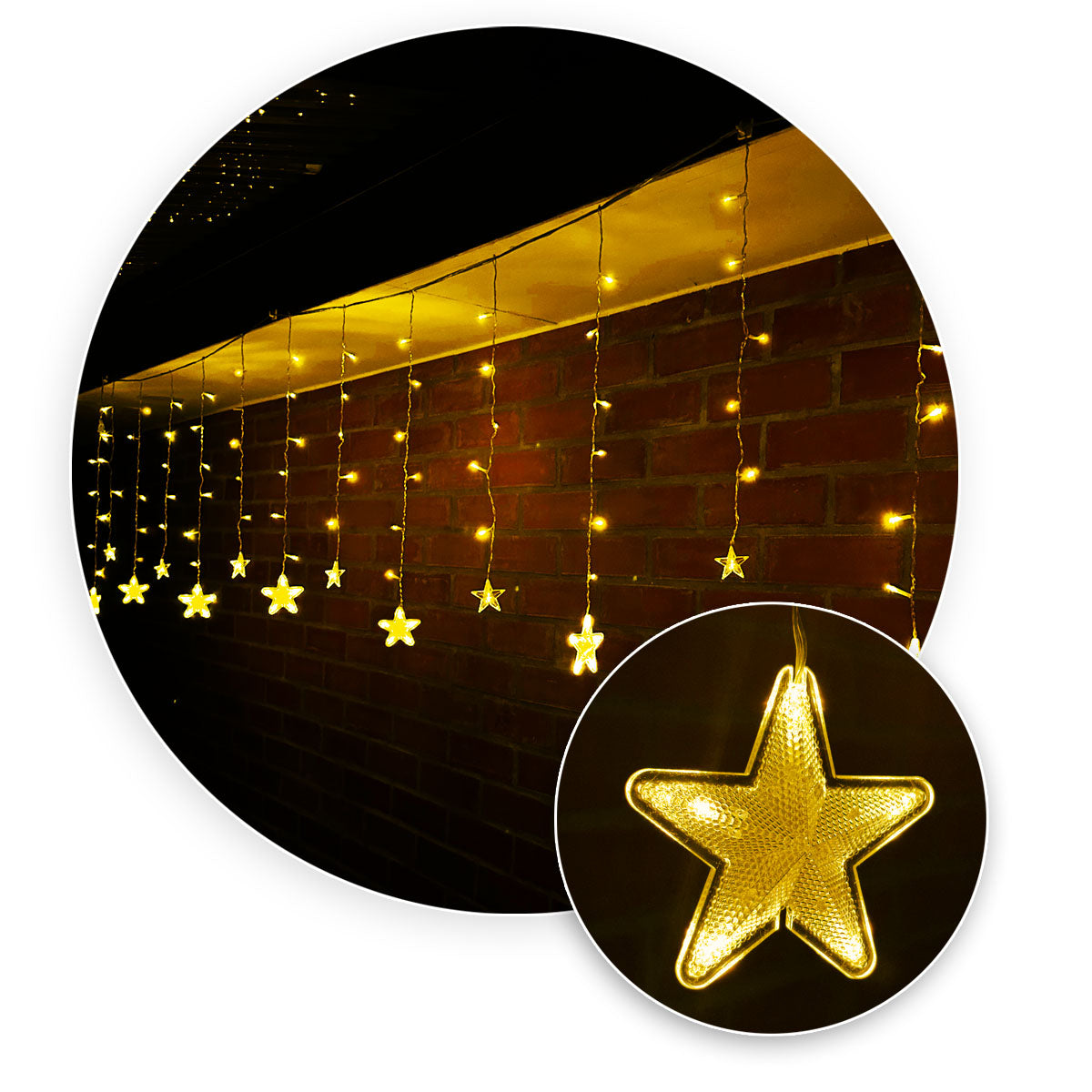 Cortina Led Estrella X136L 4m Navidad Cálida CE136NCA