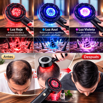 Cepillo Masajeador Restaurador Capilar Eléctrico Recargable para Crecimiento Del Cabello XYT-0806