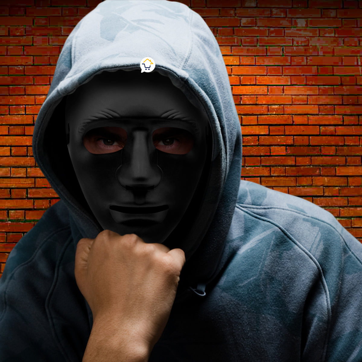Máscara Asesino Sin Rostro Halloween Sin Expresión Mimo Disfraz AF69