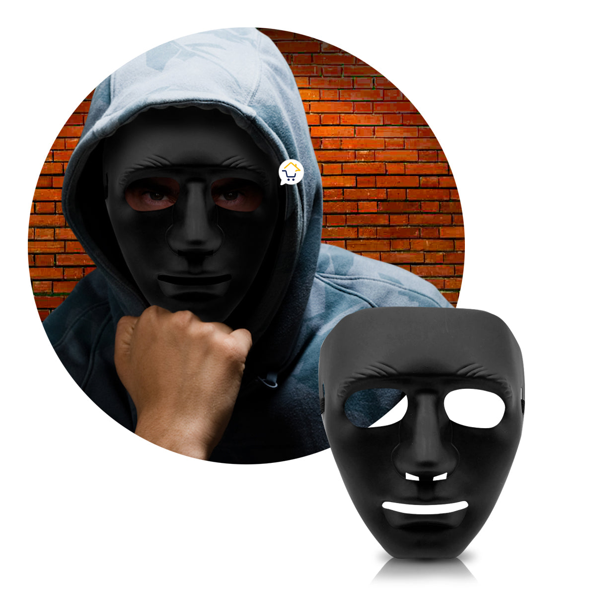 Máscara Asesino Sin Rostro Halloween Sin Expresión Mimo Disfraz AF69