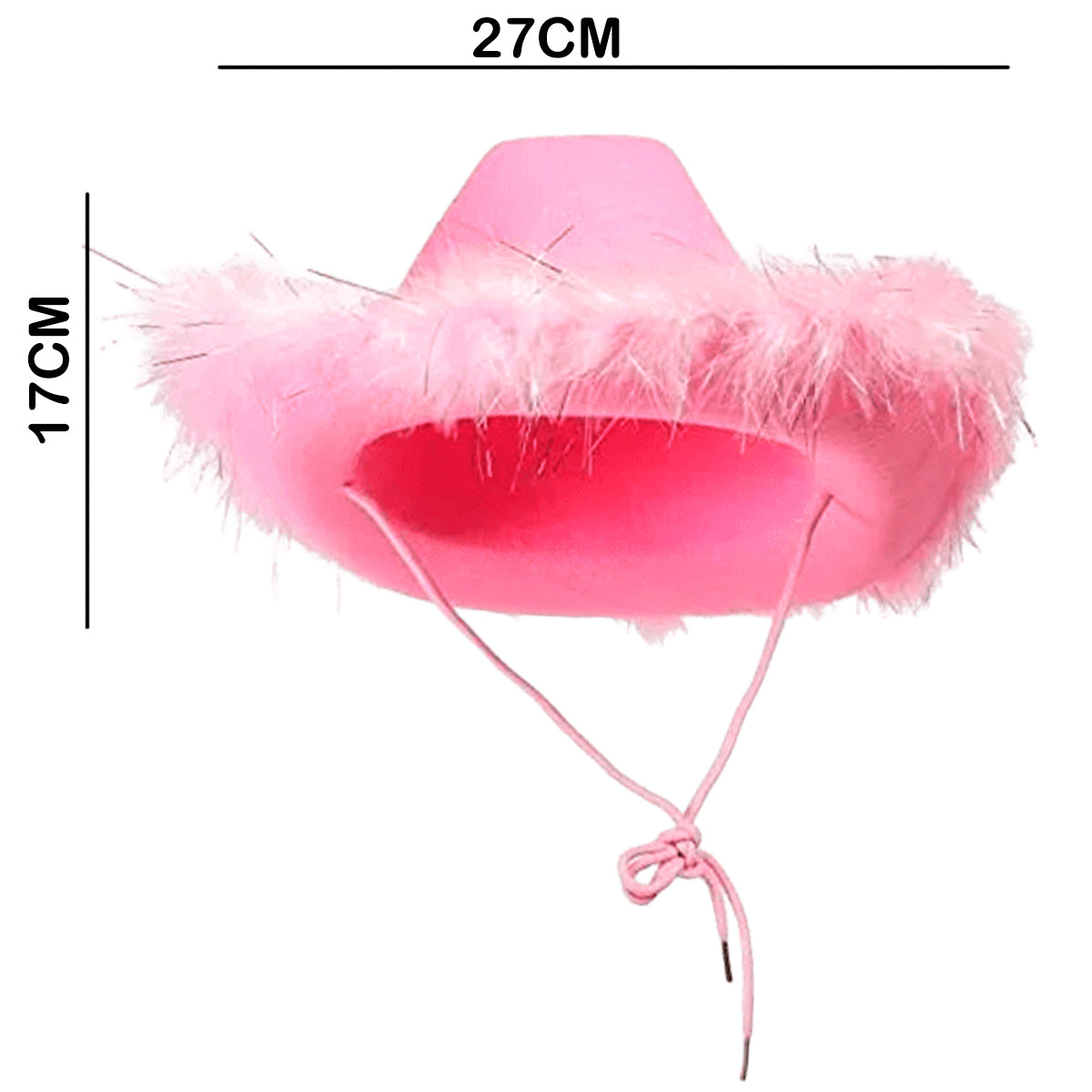 Sombrero Vaquero Rosa LED Princesa Brillante MA-112