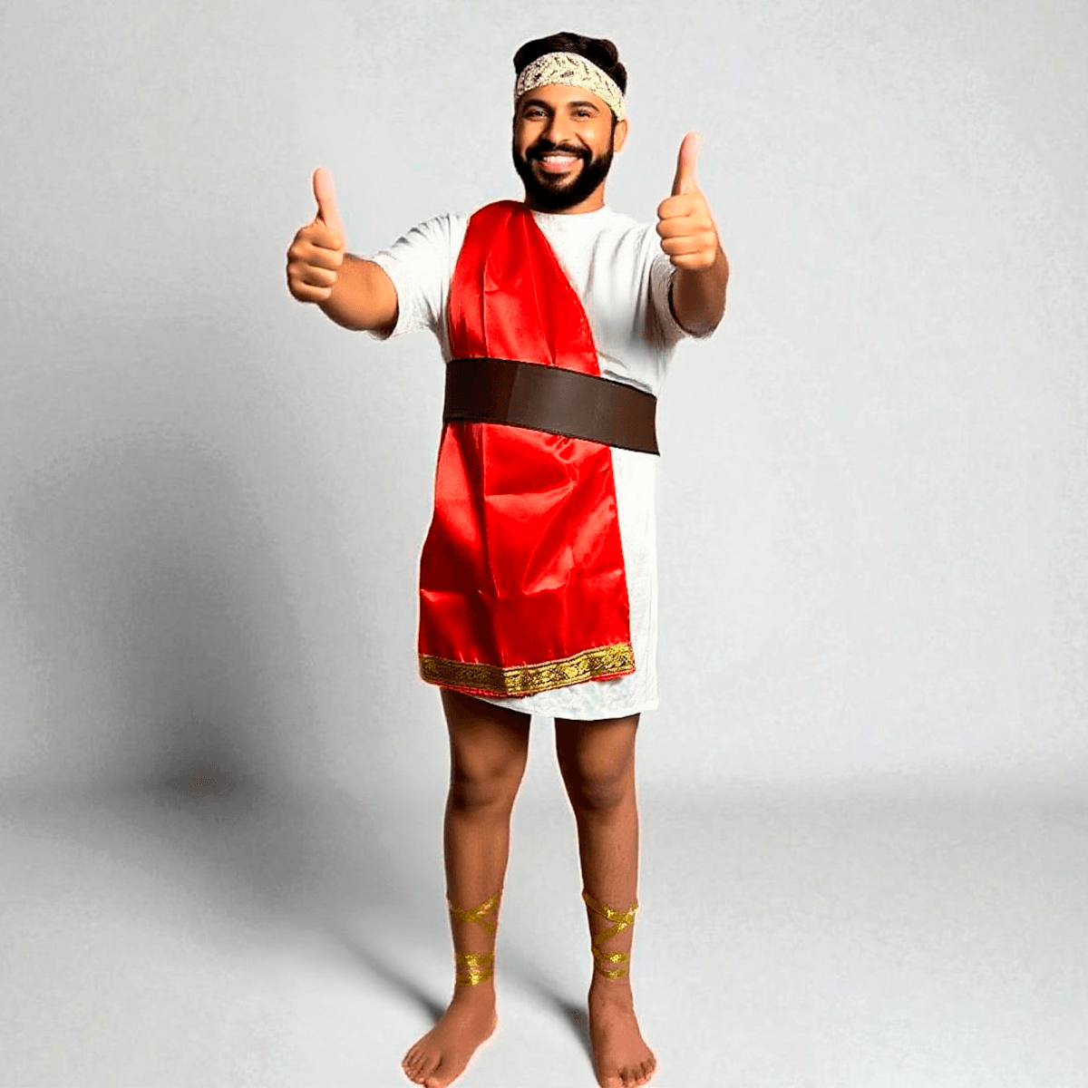 Disfraz Dios Griego Adulto y Niño Toga Olímpica Con Corona Dorada DSGRI