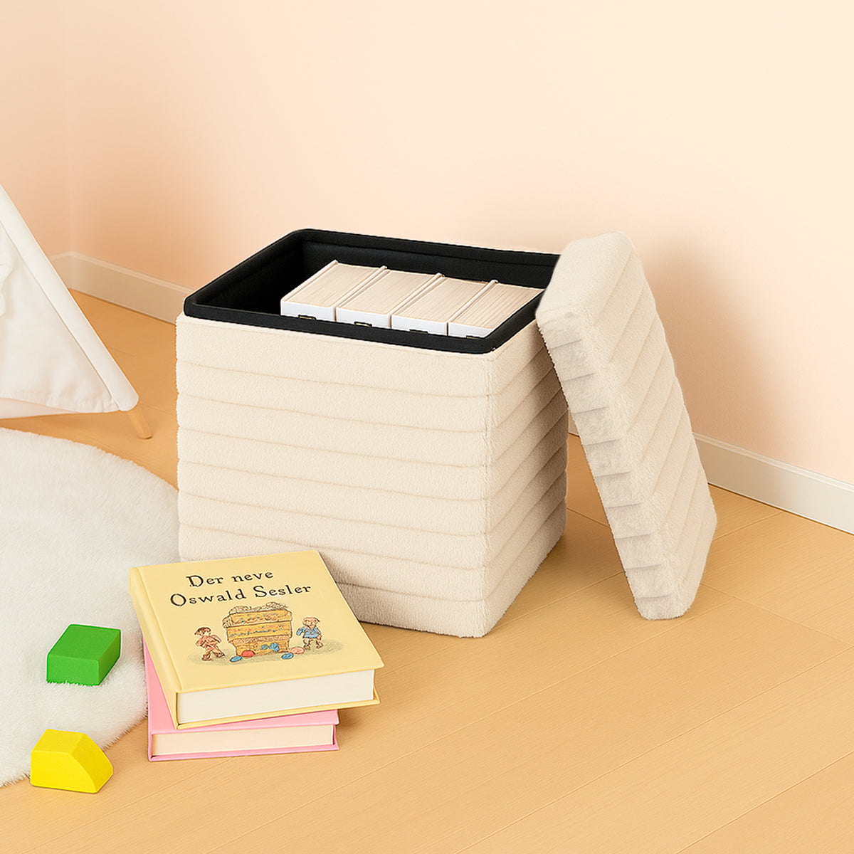 Baúl Plegable Puff Taburete Reposapiés Multiuso LN-241109