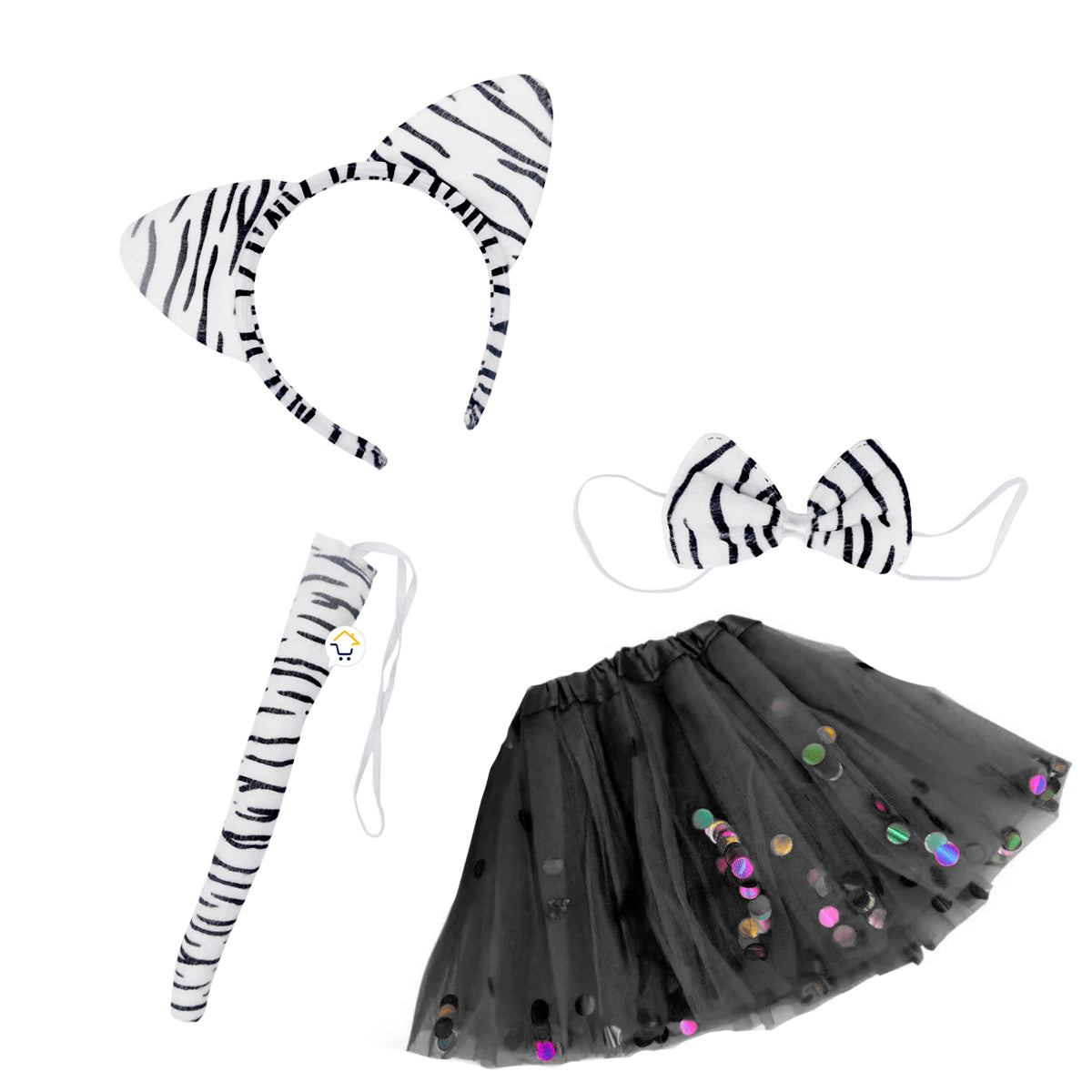 Kit Disfraz Cebra Halloween Tutú Fiesta Disfraces OD523TU02