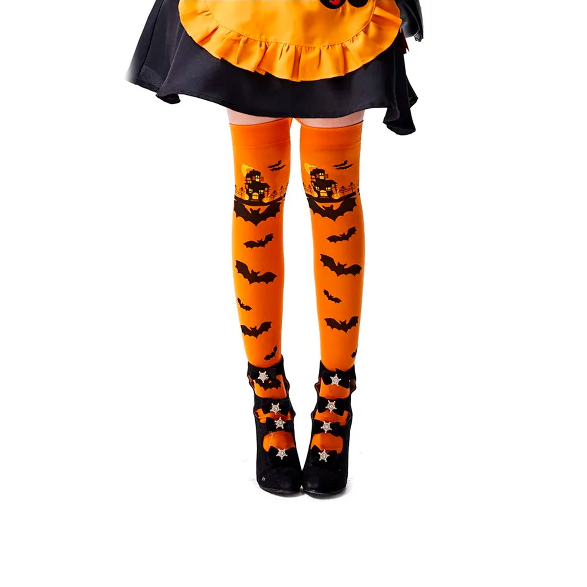 Medias Altas Halloween X3 Bucaneras Estampadas para Disfraz y Fiesta KL-A34