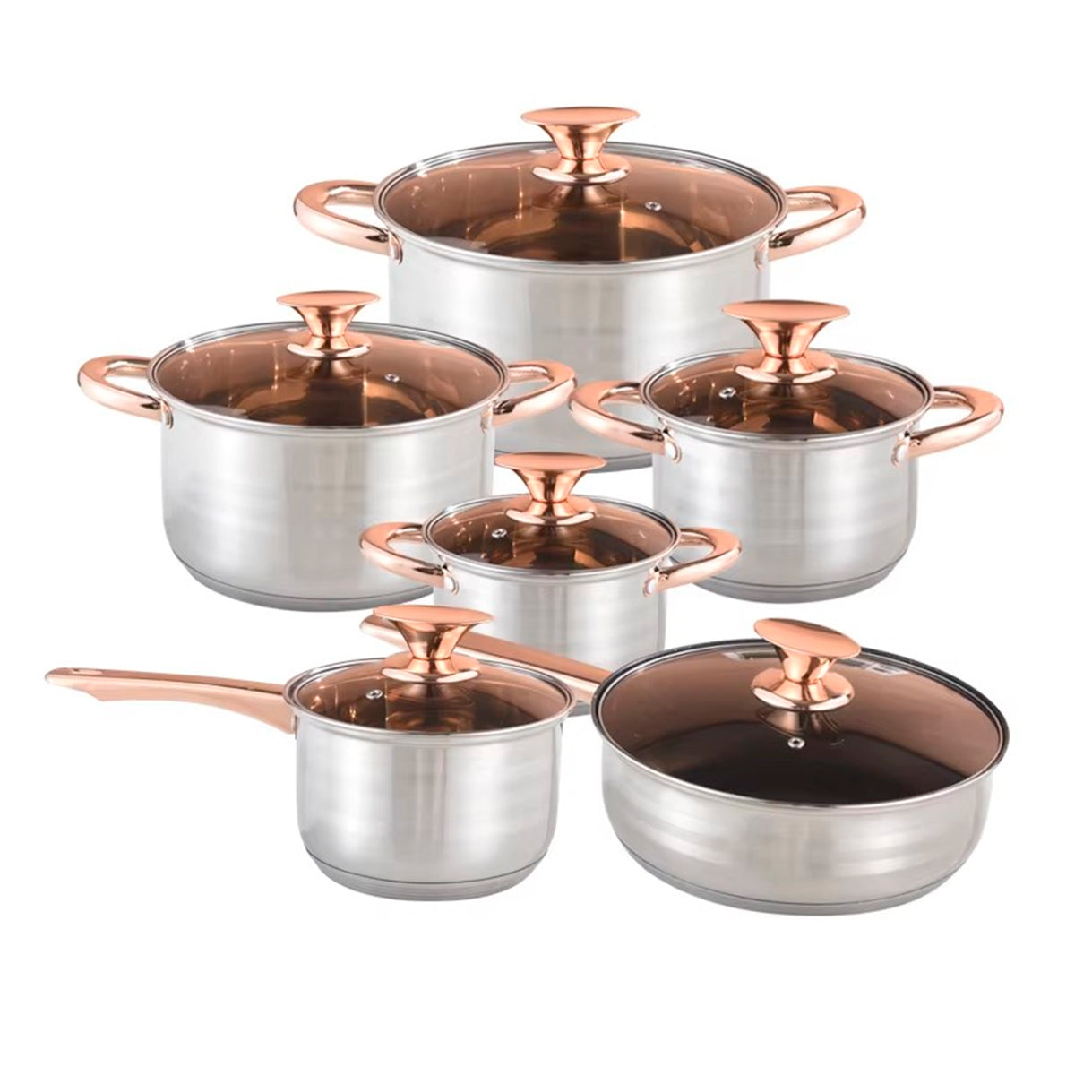 Juego De Ollas 12 Pzas Acero Inoxidable Cocina Para Inducción kv-6618