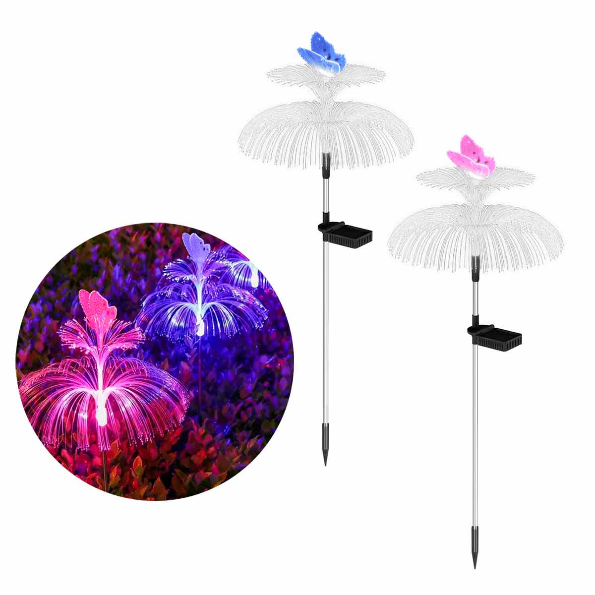 Luces Solares Medusa LED Mariposa para Jardín Decoración Exterior Impermeable PTZ-25-2