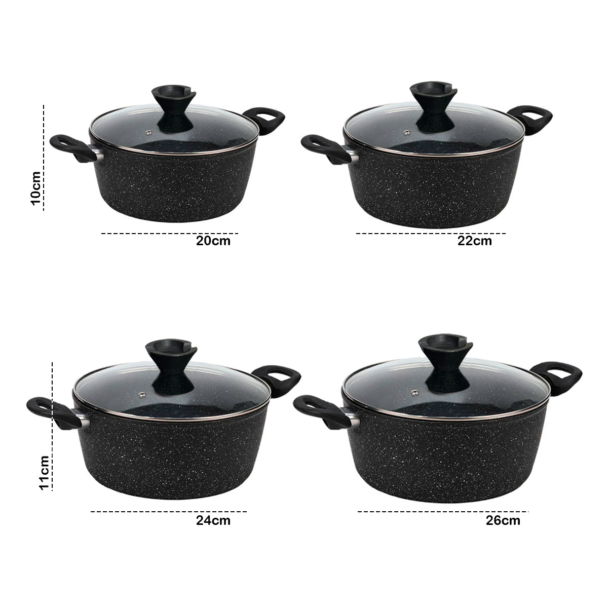 Juego De Ollas De Granito 8 Pzas Cocina Para Inducción 16921-4