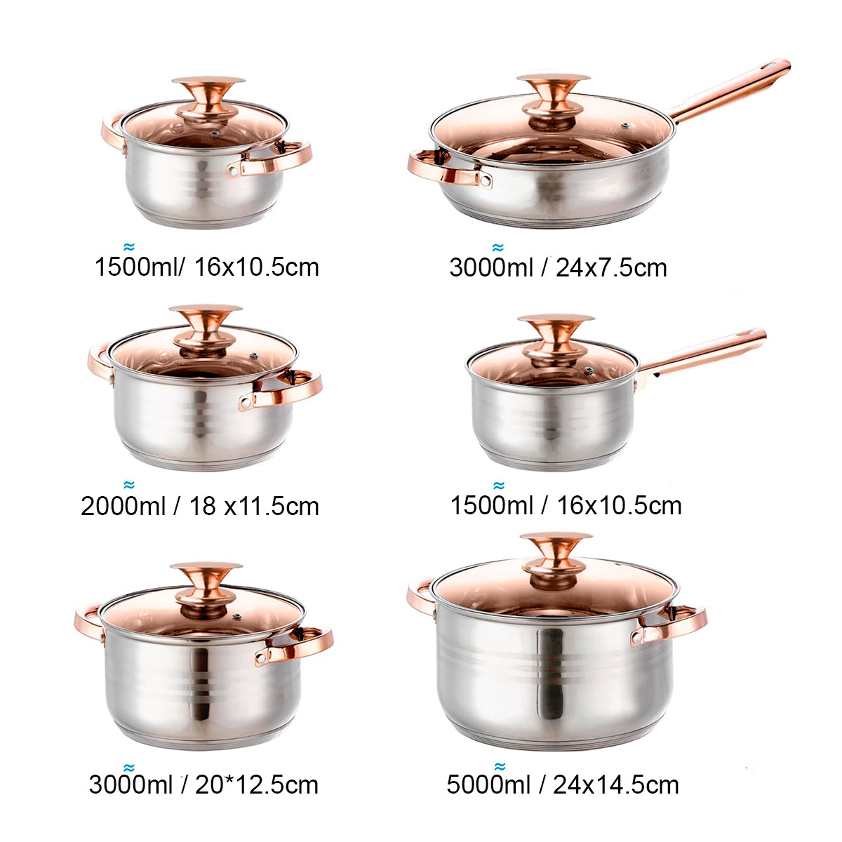 Juego De Ollas 12 Pzas Acero Inoxidable Cocina Para Inducción kv-6618