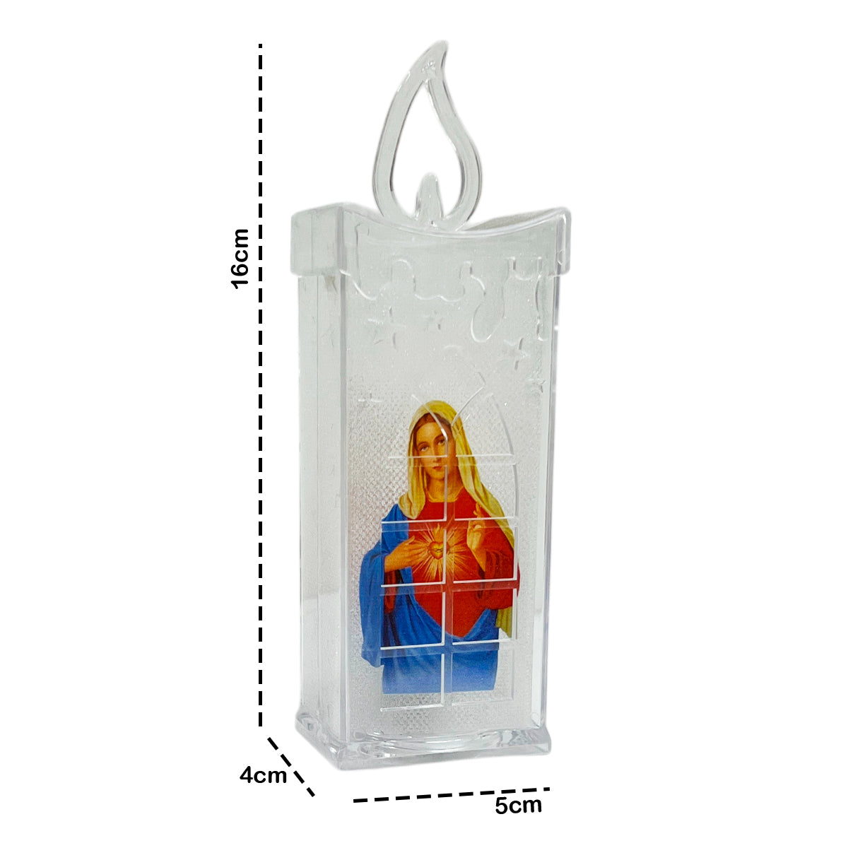 Vela LED X4 Con Imagen Religiosa Decoración Hogar Luz Cálida Navidad VLR01X4