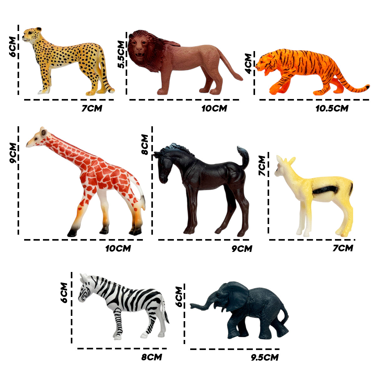 Set de Animales Salvajes x8 Juguetes Educativos para Niños Diversión y Aprendizaje AT144