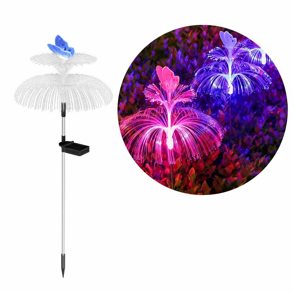 Luces Solares Medusa LED Mariposa para Jardín Decoración Exterior Impermeable PTZ-25-2