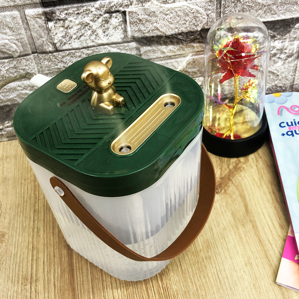 Humidificador Oso Dorado LED 2L Difusor Aromas HM-18K