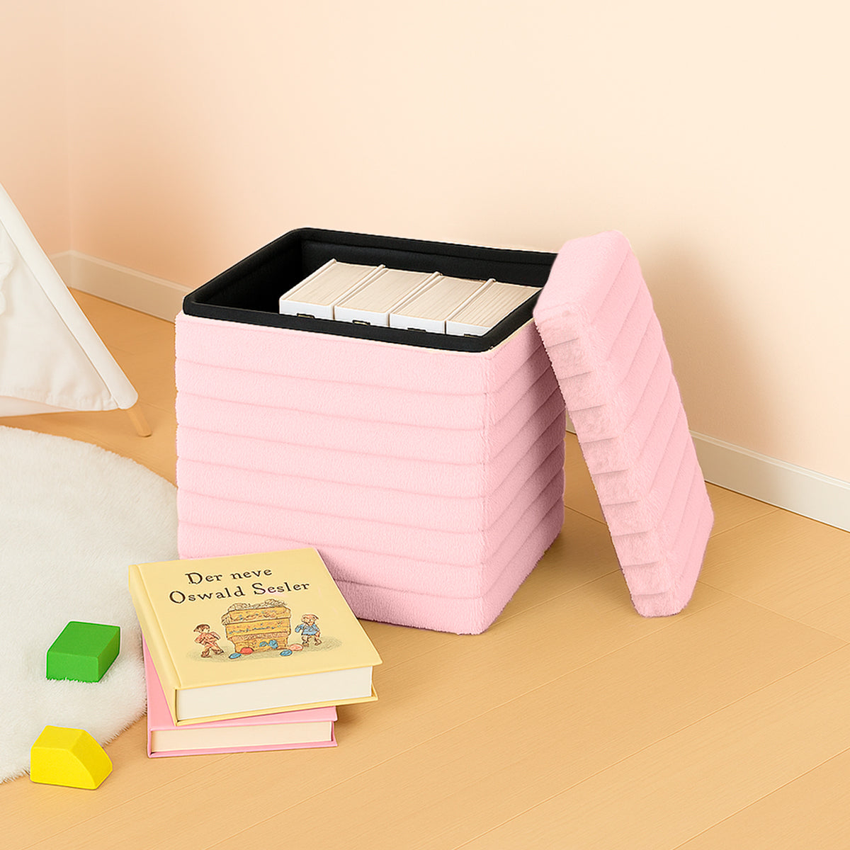 Baúl Plegable Puff Taburete Reposapiés Multiuso LN-241109
