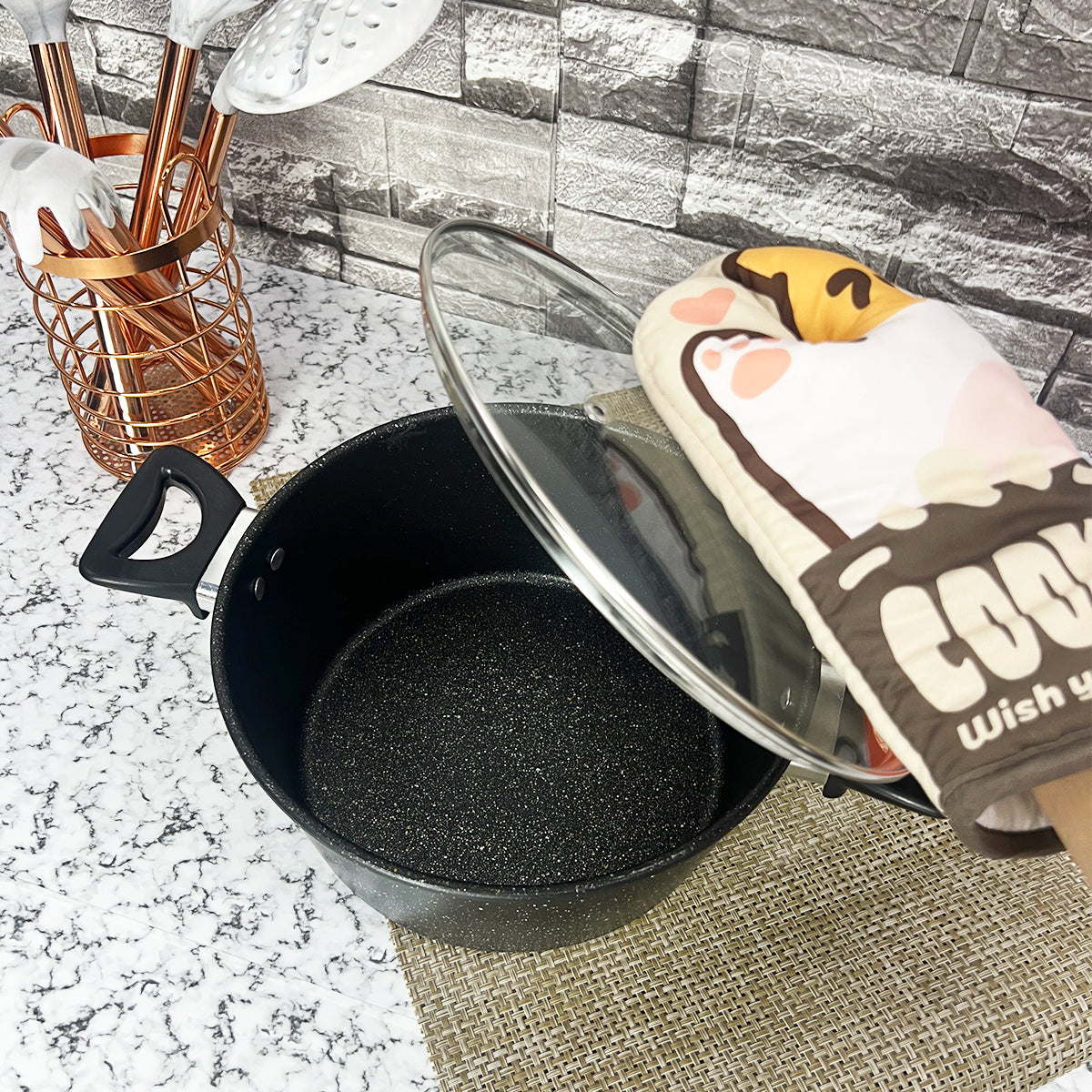 Juego De Ollas De Granito 8 Pzas Cocina Para Inducción 16921-4