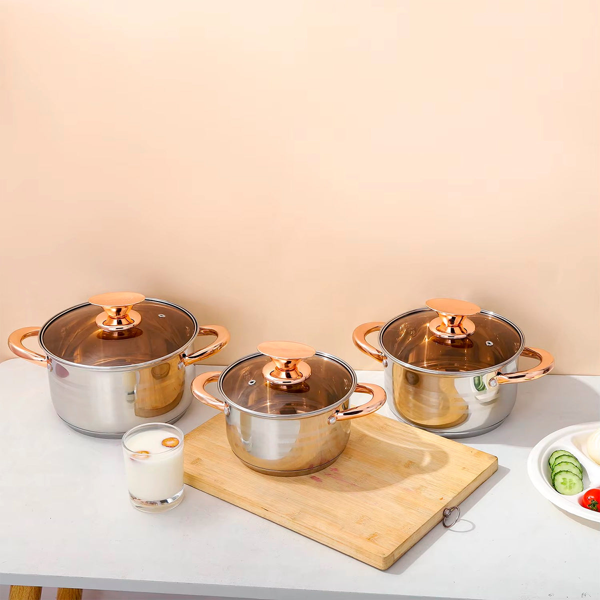 Juego De Ollas 12 Pzas Acero Inoxidable Cocina Para Inducción kv-6618