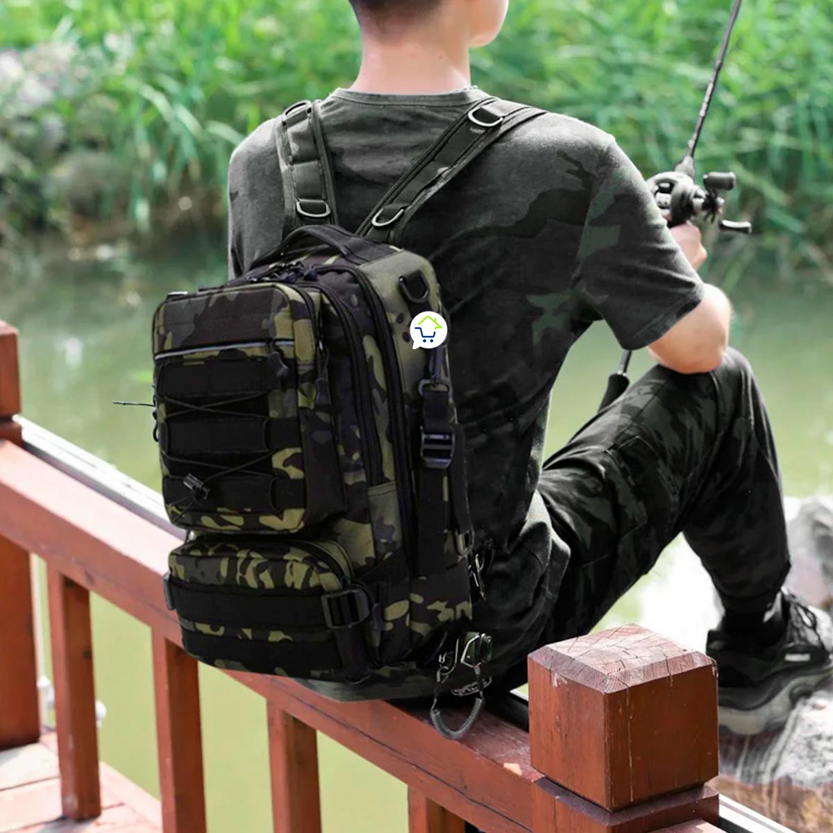 Morral Táctico Militar 2 En 1 Bolso Cruzado Pesca Manos Libres MRR21